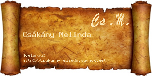 Csákány Melinda névjegykártya