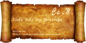 Csákány Melinda névjegykártya